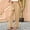 Khaki, variant on Satingcolo Linen Pants Women Wide Leg Ruffle Hem Pull On High Waisted Elastic Waist Cropped Ankle Casual Beach Summer Pants Wine 2XL