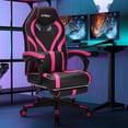 thumbnail image 4 of Gymax Massage Gaming Chair Racing Recliner Computer Desk Chair w/Footrest Pink, 4 of 10