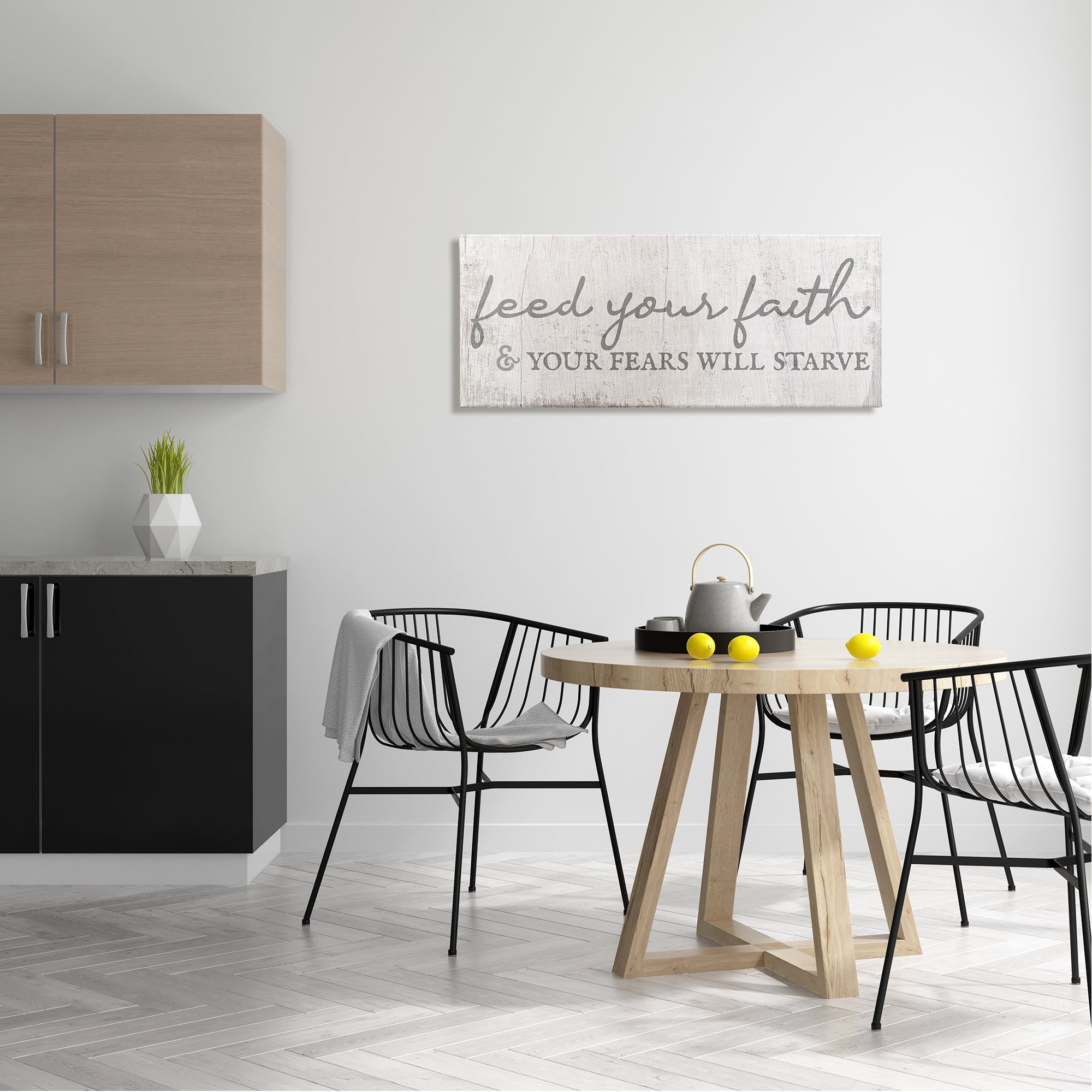 Stupell Industries Feed Your Faith Spiritual Religious Painting Gallery Wrapped Canvas Print Wall Art, 40 x 17