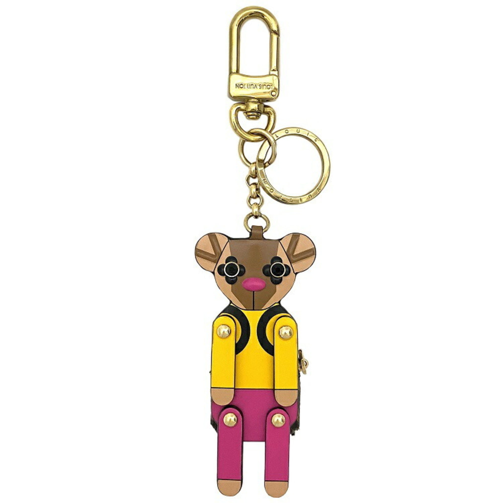 Authenticated Used Louis Vuitton Bag Charm Portocre Teddy Bear Gold Brown  Multicolor Monogram M63758 Leather GP LOUIS VUITTON Key Holder Backpack  Holiday Season Limited 