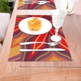 thumbnail image 5 of YFYANG Washable Heat-Resistant Placemats, 70% PVC/30% Polyester, Red Abstract Star Kitchen Table Mat, 12" x 18" 6 Piece, 5 of 6