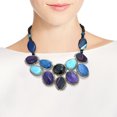thumbnail image 4 of Round Purple-Blue Agate Mosaic Bib Statement Necklace, 4 of 6