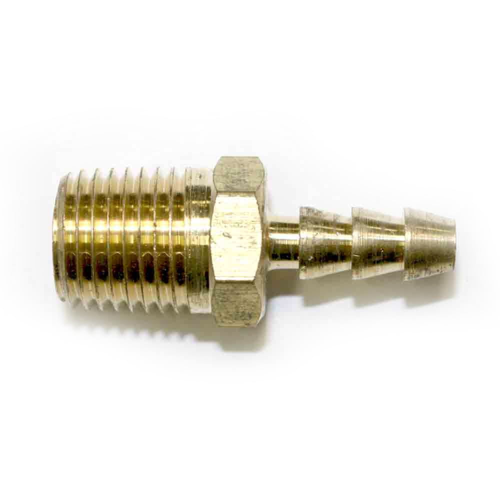 Air Gas Fuel Water 1/2" Barb x 1/4" NPT Male Brass Hose Fitting FM48 Interstate 