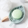 thumbnail image 4 of Luckyn 3 Colors Leaf Shape Soap Holder Non Slip Soap Box Toilet Shower Tray Draining, 4 of 8