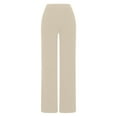 thumbnail image 5 of Women's Paper Bag Waist Pants Work Pants for Women High Waist Stretch Soft Comfy Athletic Workout Yoga Pants Fashion Casual Business Flared Trousers Womens Lightweight Pants S-76 Beige XL, 5 of 6