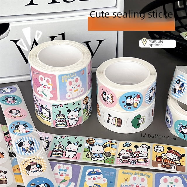 Pegatinas de foca de dibujos animados, bonitas pegatinas decorativas para hacer tú mismo, pegatinas creativas para sobres, cinta adhesiva, 300 pegatinas