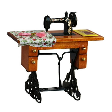 Soimiss Old Fashioned Sewing Model for Mini Furniture in Light Brown 1Pcs