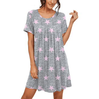 Casual Nights Women's Summer Cotton House Dress with Pockets, Plus Size,  Short Sleeve Snap Front Woven Duster Lounger - Walmart.com