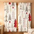 thumbnail image 4 of Oliegs Couverture Rideaux Imprimés des Fêtes 2 Rideaux Plats 2D Imprimés Rouges de Noël avec Flocons de Neige et Branches pour Chambre Salon Fête des Fêtes, 4 of 4