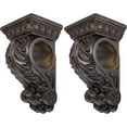 thumbnail image 3 of MERIVILLE Chatecu Drapery Sconce, Corbel Bracket, Drapery Scarf Swags, Wall Décor, Mahogany, 2Pcs, 3 of 5