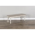 thumbnail image 3 of Pemberly Row Coastal 19" Solid Mahogany Wood Bench in Taupe Off White, 3 of 10