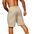 thumbnail image 3 of Bermuda Shorts for Men Summer Casual Lightweight Elastic Waist Straight Leg Loose Athletic Shorts with Zipper Pockets, 3 of 4