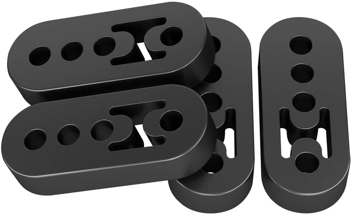 LCGP Exhaust Rubber Hanger, Universal Muffler Bushing Compatible with F150 Dodge Toyota Mustang RAV4, 4 Holes 4PCS, Hole Diameter 0.55'