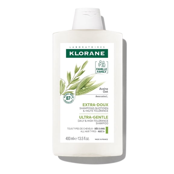 Klorane Ultra-Gentle Oat Milk Shampoo - Gentle Shampoo for All Hair Types - Hydrates & Detangles, 13.5 fl oz