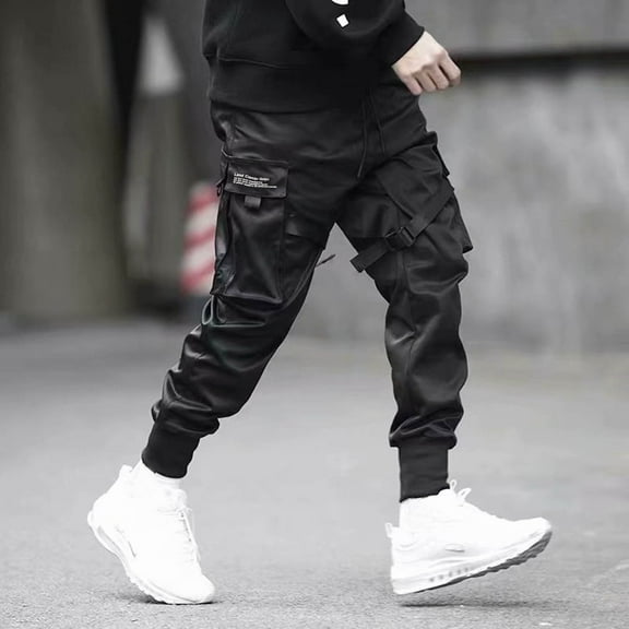 Seeotter Streetwear Men's Techwear Pants with Straps