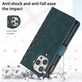 thumbnail image 6 of ELEHOLD Wallet Case for iPhone 14 Pro Max 6.7 ",Premium Leather Argyle Pattern 9 Card Slots Zipper Pocket Kickstand Crossbody Shoulder Strap Wriststrap Luxury Purse Case,Green, 6 of 9