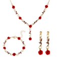 thumbnail image 1 of Collier Collier Rose Fleur Boucles d'Oreilles Ensemble Coloré L5Z8 Fête Femmes Y9B0, 1 of 7