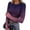 Dark Purple&13#0203N, variant on Womens Shirts Long Sleeve Gradient Fitted Crew Neck Shirts for Women Color Block Spring Dressy Basic Women Tunic Tops with Thumb Holes