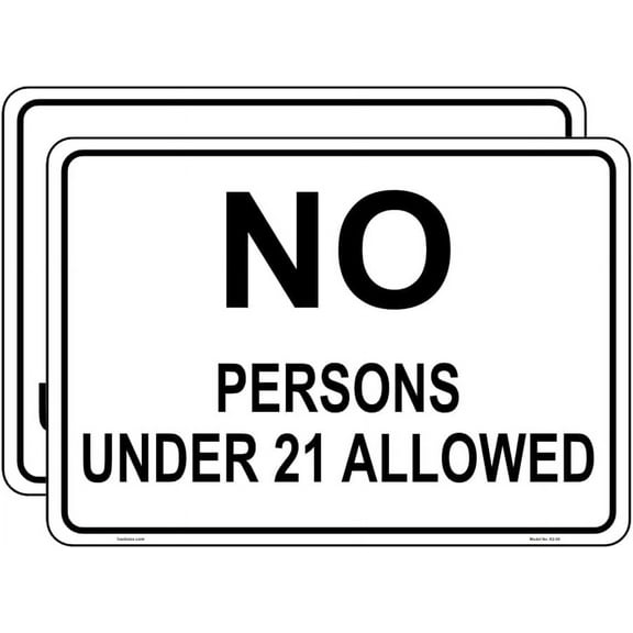 Haobase 2 Pcs No Persons Under 21 Allowed Sign Sticker - 25 cm x 17.5 cm - Self Adhesive Vinyl