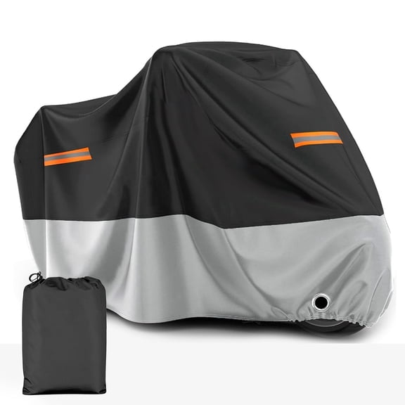 Beloadence Motorcycle Cover Waterproof Outdoor, All Season Weather Sun Rain Protection Night Reflective with Lock-Holes & Storage Bag, 3XL