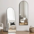 thumbnail image 4 of Full-Length Floor Mirror with Stand, 59x16in Wall Mirror for Bedroom, Safety Glass, Aluminum Frame, 4 of 6