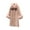 Pink, variant on Lovskoo Womens Winter Pea Coats Faux Fur Jacket Thick Warm Open Front Cardigan Long Sleeve Mid Length Fleece Button Coat Brown