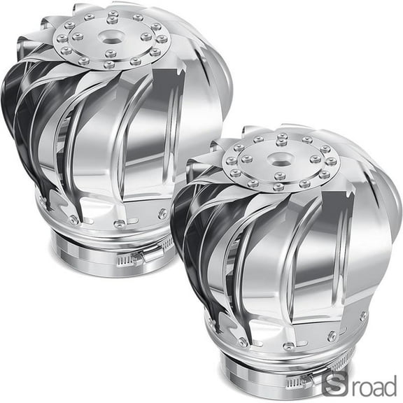 2-Pack 110mm Non-Powered Roof Ventilators, Wind-Driven Attic Air Vents With Leak-Proof Design For Home, Barn, Factory, And Garage Ventilation (4.33 Inch)