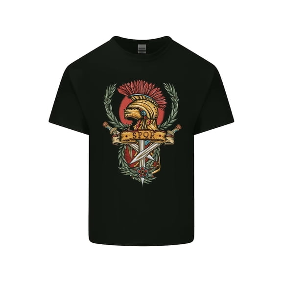 Men's T-Shirt for Bodybuilding Training with SPQR Helmet Design for