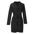 thumbnail image 6 of yoeyez Women's Plus Size Blazers Womens Trendy Blazer Dresses Business Casual Outfits Long Sleeve Trench Dress Solid Notched Lapel Jackets with Belt Chaquetas de Mujer Casual Elegantes para Frio, 6 of 7