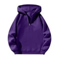 thumbnail image 5 of Mohiass Fall Half Zip Hooded Sweatshirts for Women Cute Plain Oversized Hoodies 2025 Basic Winter Trendy Pullover Tops Purple L, 5 of 5