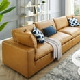 thumbnail image 5 of Sofa, Faux Vegan Leather, Tan, Modern Contemporary Urban Design, Living Lounge Room Hotel Lobby Hospitality, 5 of 10