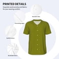 thumbnail image 5 of Fotbe Olive Baseball Jersey Shirt for Men and Women, Casual Short Sleeves Button Down T-Shirt-4X-Large, 5 of 9