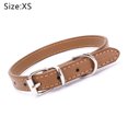 thumbnail image 2 of Dog Collar Leather Puppy Collars Adjustable Dog Collars fo Small Dogs Multicolor Pet Collar - Light brown, 2 of 5