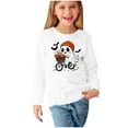 thumbnail image 4 of Odeerbi Kids Girls Fall Winter Basic Layering T-Shirt Halloween Basic Tees 3-14 Years Kids Long Sleeve Shirt Halloween Pullover Base Layer Shirts Kids Clothes White, 4 of 5