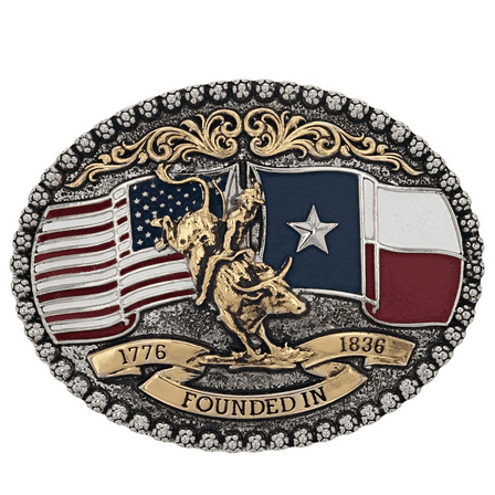 Montana Silversmiths Unisex Texas 1836 Attitude Belt Buckle - A920 One Size