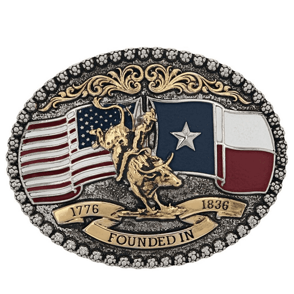 Montana Silversmiths Unisex Texas 1836 Attitude Belt Buckle - A920 One Size