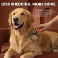 thumbnail image 2 of Poodle Pet Dematting Fur Rake Comb Brush Tool - Dog and Cat Comb with Long 2.5 Inches Steel Safety Blades for Detangling Matted or Knotted Undercoat Hair (Orange), 2 of 11