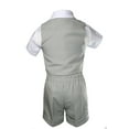 thumbnail image 6 of Silver Gray Checks Gingham Vest set Shorts Suit Boy Baby Toddler SM L XL 2T 3T4T, 6 of 6