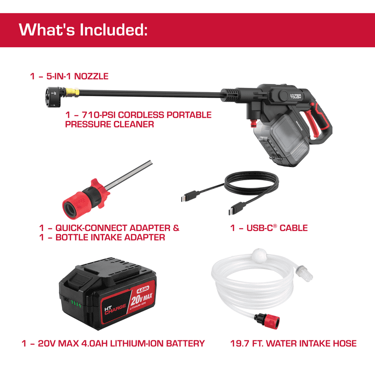 Hyper Tough 710 PSI 20V Brushless Cordless Portable Pressure