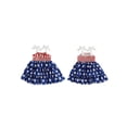 thumbnail image 2 of BemeyourBBs Toddler Baby Girl 4th of July Dress Outfit Little Baby Girl Patriot Independence Day Clothes Summer Smocked Dress Sleeveless Bow Shoulder Red White Blue Stars Stripes Party Holiday Dress, 2 of 9