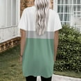 thumbnail image 5 of TQWQT Women's Plus Size Long Shirts for Leggings with Pockets Oversized Tunic Tops Short Sleeve V Neck T-Shirts Summer Women Clothes, 5 of 5