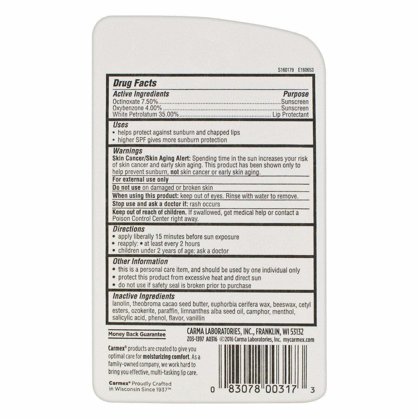 Carmex Classic Medicated Lip Balm, SPF 15, 3 ea (Pack of 6)