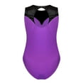 thumbnail image 4 of YONGHS Kids Girls Rhinestone Sleeveless Gymnastics Ballet Leotard Figure Ice Skating Dance Biketard Purple 4, 4 of 7