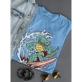 thumbnail image 3 of Cool Surfer Crocodile T-Shirt Women -Smartprints Designs, Female Small, 3 of 4