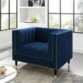 thumbnail image 2 of Soraya Velvet Club Chair, Navy/Gold, 2 of 8