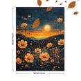 thumbnail image 3 of UXIEQU 12x16 Inch 2D Flat Moonlit Meadow Wall Art Orange Wildflowers Starry Night Rustic Home Decor, 3 of 8