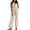 Khaki, variant on ABATAB Jumpsuits for Women Elegant V Neck Sleeveless Loose Romper Wide Leg Belted Casual Long Pants Business Dressy Outfits