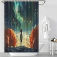 thumbnail image 2 of The Little Prince And Rose on Planet in Night Shower Curtain Cloth Fabric Bathroom Decor with Hooks, 2 of 5
