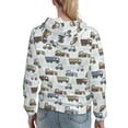 thumbnail image 7 of Daiia Tractor and Dumper Pattern Women's Fashion Hoodies & Sweatshirts with Kangaroo Pocket Hooded Sweatshirt with Eye-catching Drawstrings-X-Large, 7 of 7