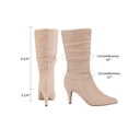 thumbnail image 2 of Dream Pairs Women Pointed Toe Mid Calf Boots Stiletto High Heel Slouch Zipper Boots KIMLY NUDE/SUEDE Size 5, 2 of 5
